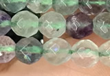 CLF1161 15.5 inches 6mm faceetd round fluorite gemstone beads