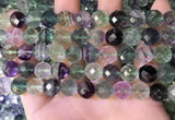 CLF1163 15.5 inches 10mm faceetd round fluorite gemstone beads