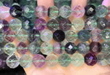 CLF1164 15.5 inches 12mm faceetd round fluorite gemstone beads