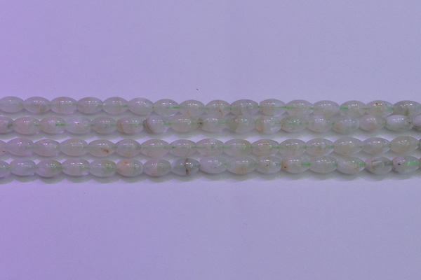 CFL1200 15.5 inches 6*10mm rice green fluorite gemstone beads