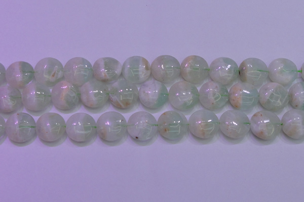 CFL1211 15.5 inches 16mm flat round green fluorite gemstone beads