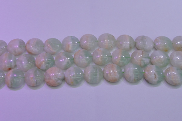 CFL1212 15.5 inches 18mm flat round green fluorite gemstone beads