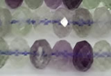 CFL1239 15 inches 4*6mm faceted rondelle fluorite gemstone beads