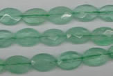 CFL124 15.5 inches 8*12mm faceted oval green fluorite beads