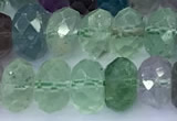 CFL1242 15 inches 6*8mm faceted rondelle fluorite beads