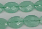 CFL127 15.5 inches 15*20mm faceted oval green fluorite beads