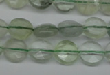 CFL131 15.5 inches 8mm faceted coin green fluorite beads