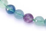 CFL14 16 inch A- grade 10mm faceted round natural fluorite beads