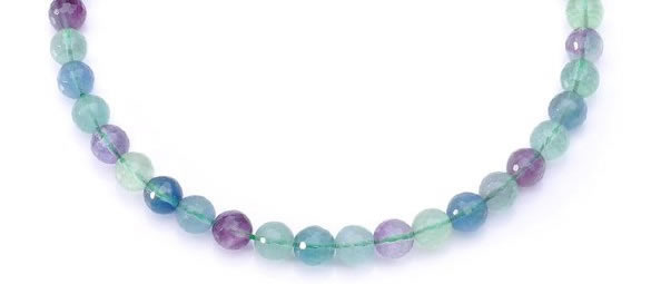 CFL14 16 inch A- grade 10mm faceted round natural fluorite beads