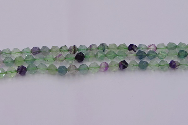 CFL1407 15.5 inches 8mm faceted nuggets fluorite gemstone beads