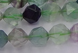 CFL1409 15.5 inches 12mm faceted nuggets fluorite gemstone beads