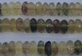 CFL142 15.5 inches 5*10mm faceted rondelle yellow fluorite beads