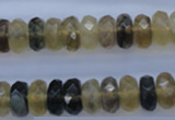 CFL143 15.5 inches 6*12mm faceted rondelle yellow fluorite beads