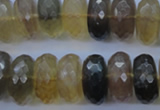 CFL144 15.5 inches 10*20mm faceted rondelle yellow fluorite beads