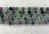 CFL1462 15.5 inches 8mm round A grade fluorite gemstone beads