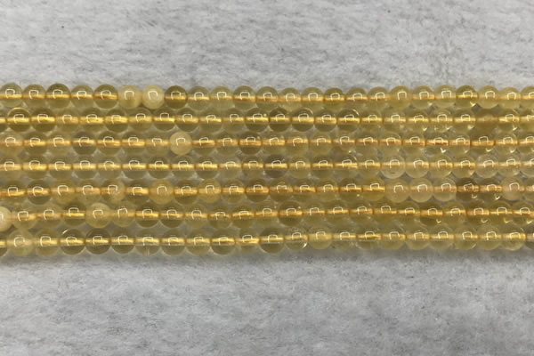 CFL1506 15.5 inches 4mm round yellow fluorite gemstone beads