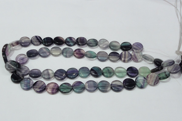 CFL164 15.5 inches 14mm coin natural fluorite beads wholesale