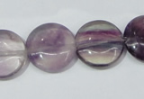 CFL166 15.5 inches 18mm flat round natural fluorite beads wholesale