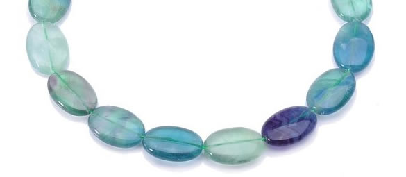 CFL20 10*14mm oval A- grade natural fluorite beads Wholesale