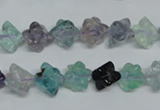 CFL303 15.5 inches 10*10mm carved cube natural fluorite beads