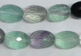 CFL308 15.5 inches 12*16mm faceted rice natural fluorite beads