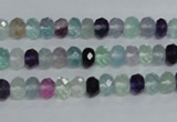 CFL312 15.5 inches 4*6mm faceted rondelle natural fluorite beads