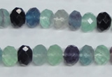 CFL314 15.5 inches 8*12mm faceted rondelle natural fluorite beads