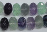 CFL315 15.5 inches 10*16mm faceted rondelle natural fluorite beads