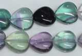 CFL317 15.5 inches 15*15mm heart natural fluorite beads wholesale