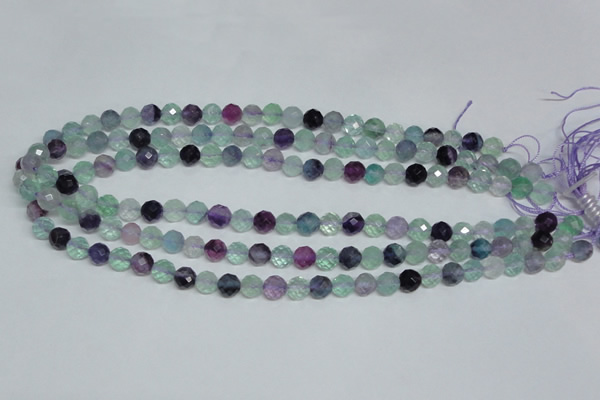 CFL324 15.5 inches 8mm faceted round natural fluorite beads