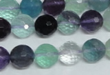 CFL326 15.5 inches 12mm faceted round natural fluorite beads