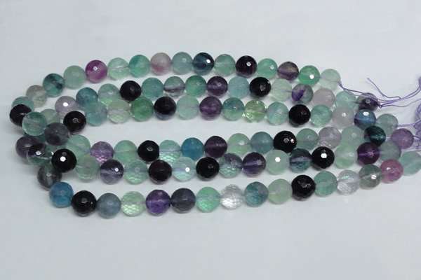 CFL326 15.5 inches 12mm faceted round natural fluorite beads