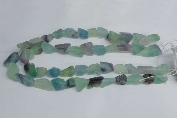 CFL333 15.5 inches 12*18mm nugget natural fluorite beads wholesale