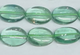 CFL336 15.5 inches 13*18mm oval natural green fluorite beads