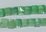 CFL338 15.5 inches 8*8mm cube natural green fluorite beads