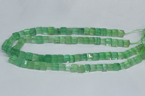 CFL338 15.5 inches 8*8mm cube natural green fluorite beads