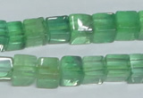 CFL339 15.5 inches 10*10mm cube natural green fluorite beads