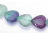 CFL40 12*12mm B grade heart natural fluorite gemstone beads