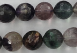 CFL406 15.5 inches 14mm faceted round rainbow fluorite beads