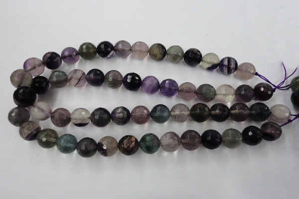 CFL406 15.5 inches 14mm faceted round rainbow fluorite beads