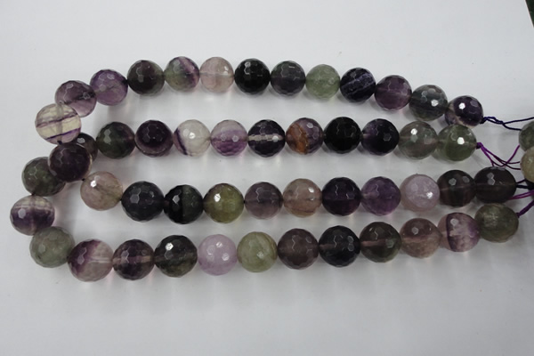 CFL407 15.5 inches 16mm faceted round rainbow fluorite beads