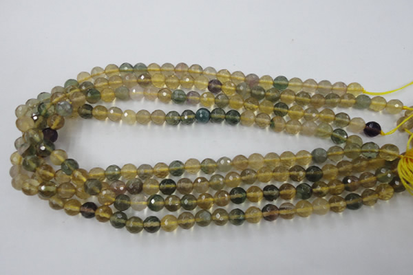 CFL453 15.5 inches 8mm faceted round rainbow fluorite beads