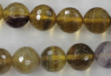 CFL456 15.5 inches 14mm faceted round rainbow fluorite beads