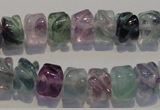 CFL472 15.5 inches 8*10mm carved rondelle natural fluorite beads