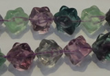 CFL482 15.5 inches 10*10mm carved cube natural fluorite beads