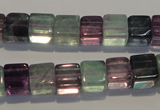 CFL489 15.5 inches 8*8mm cube natural fluorite beads