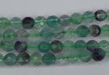 CFL51 15.5 inches 6mm faceted round AB grade natural fluorite beads