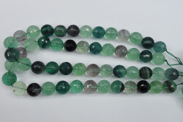 CFL56 15.5 inches 16mm faceted round AB grade natural fluorite beads