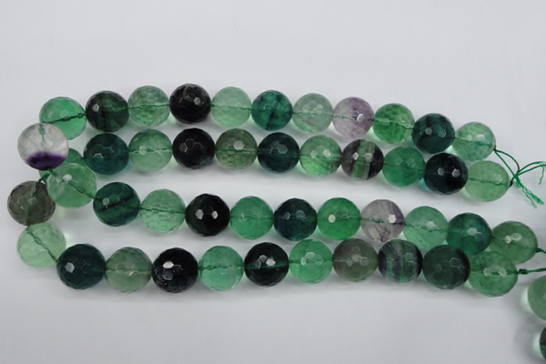 CFL57 15.5 inches 18mm faceted round AB grade natural fluorite beads