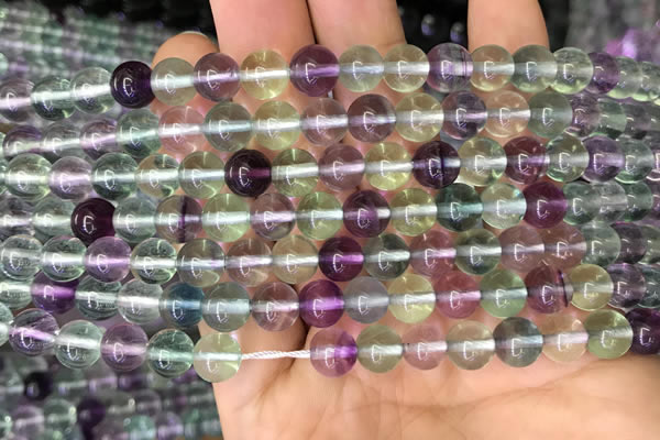 CFL582 15.5 inches 8mm round AAAA grade fluorite gemstone beads